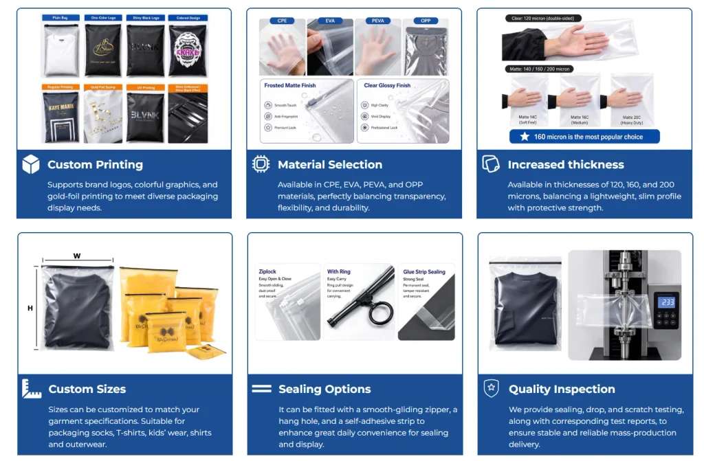Clothes Packaging Bag Suppliers Customization Services